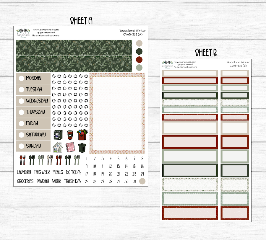 Compact Vertical Kit (A5), Woodland Winter, CVA5-316