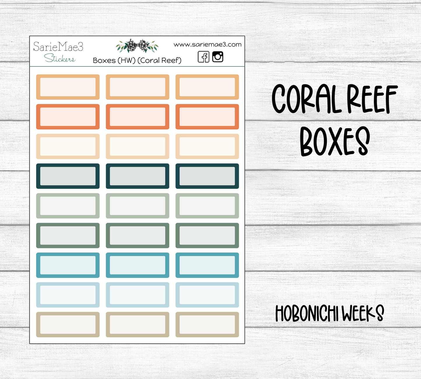 Boxes (Coral Reef) Hobo Weeks