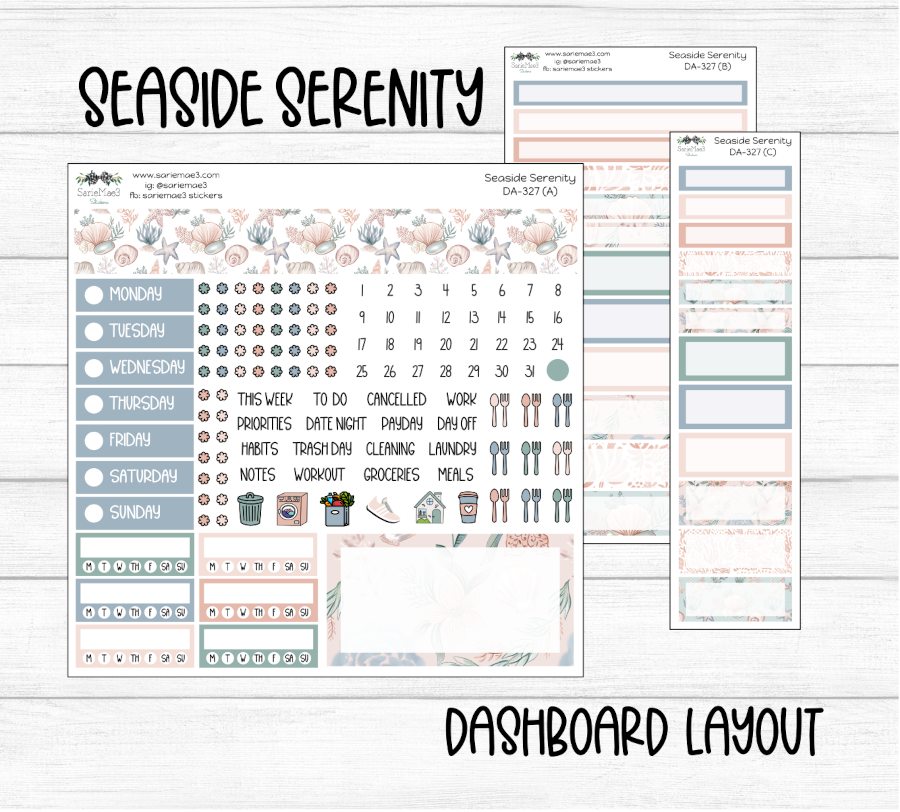 Dashboard Layout Kit, Seaside Serenity, DA-327