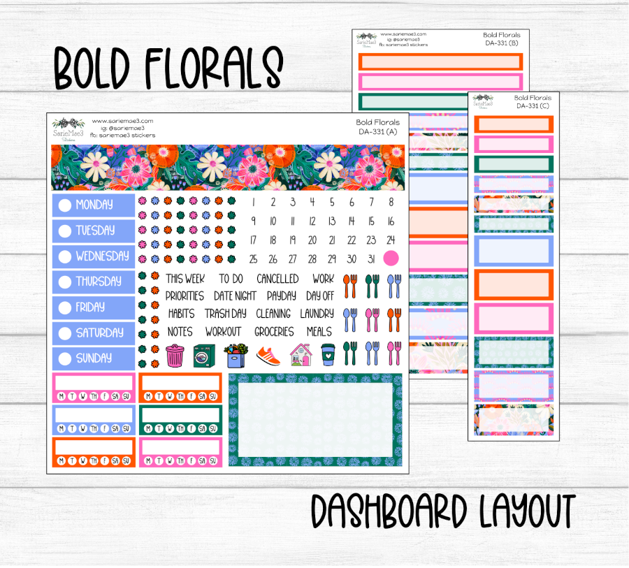 Dashboard Layout Kit, Bold Florals, DA-331