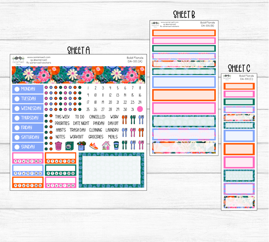 Dashboard Layout Kit, Bold Florals, DA-331