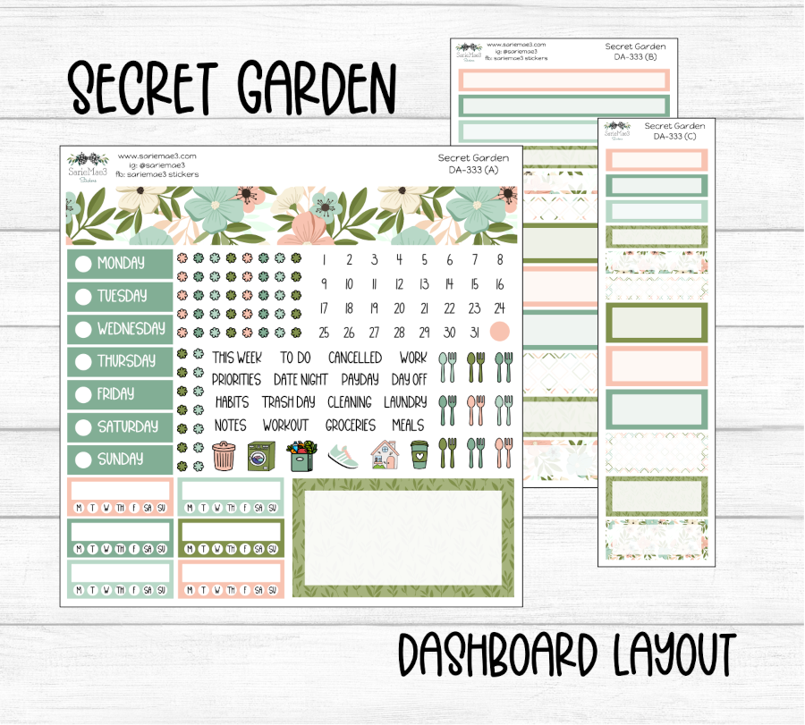 Dashboard Layout Kit, Secret Garden, DA-333