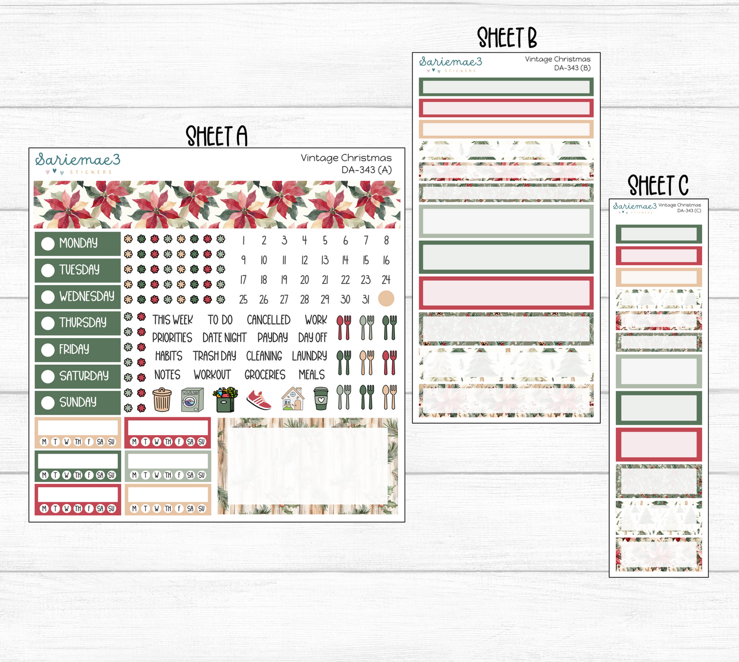 Dashboard Layout Kit, Vintage Christmas, DA-343