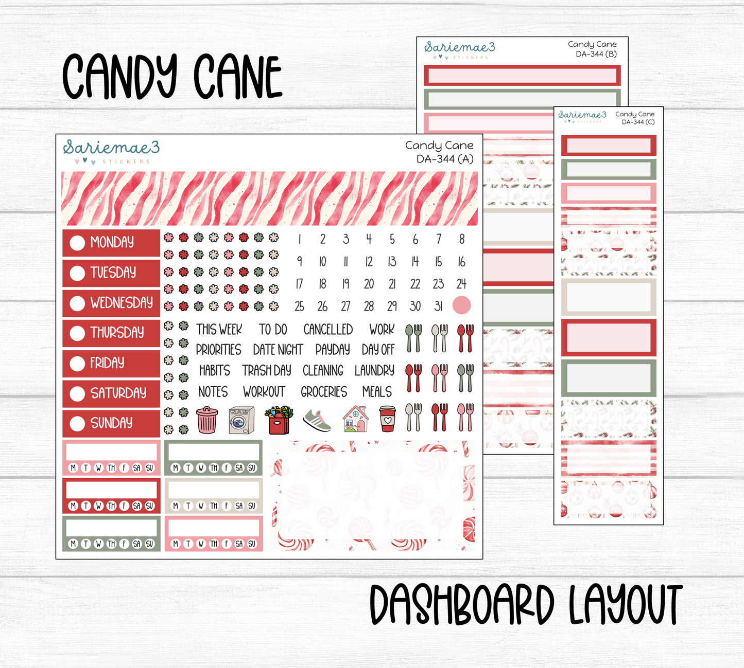 Dashboard Layout Kit, Candy Cane, DA-344