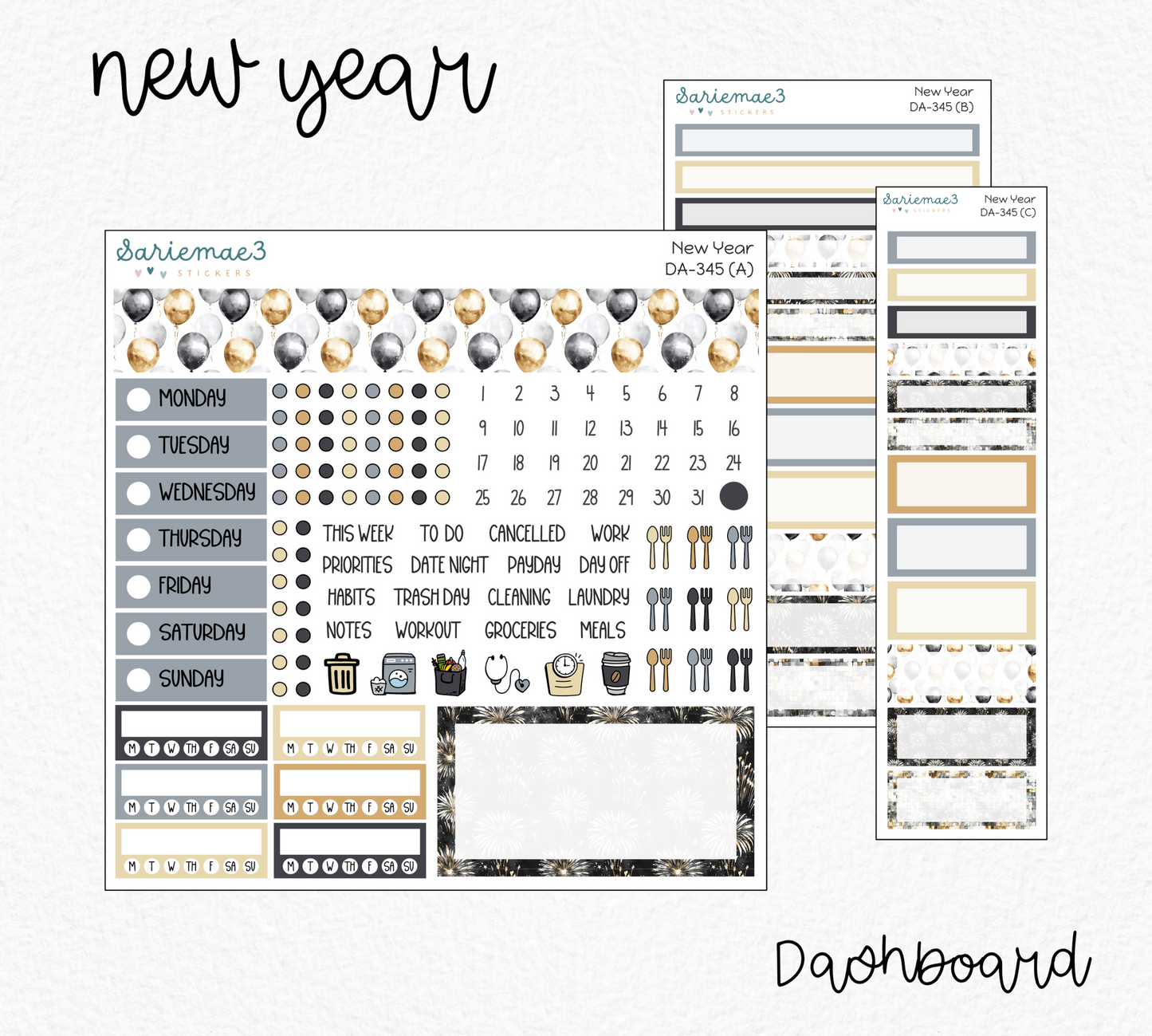 Dashboard Layout Kit, New Year, DA-345