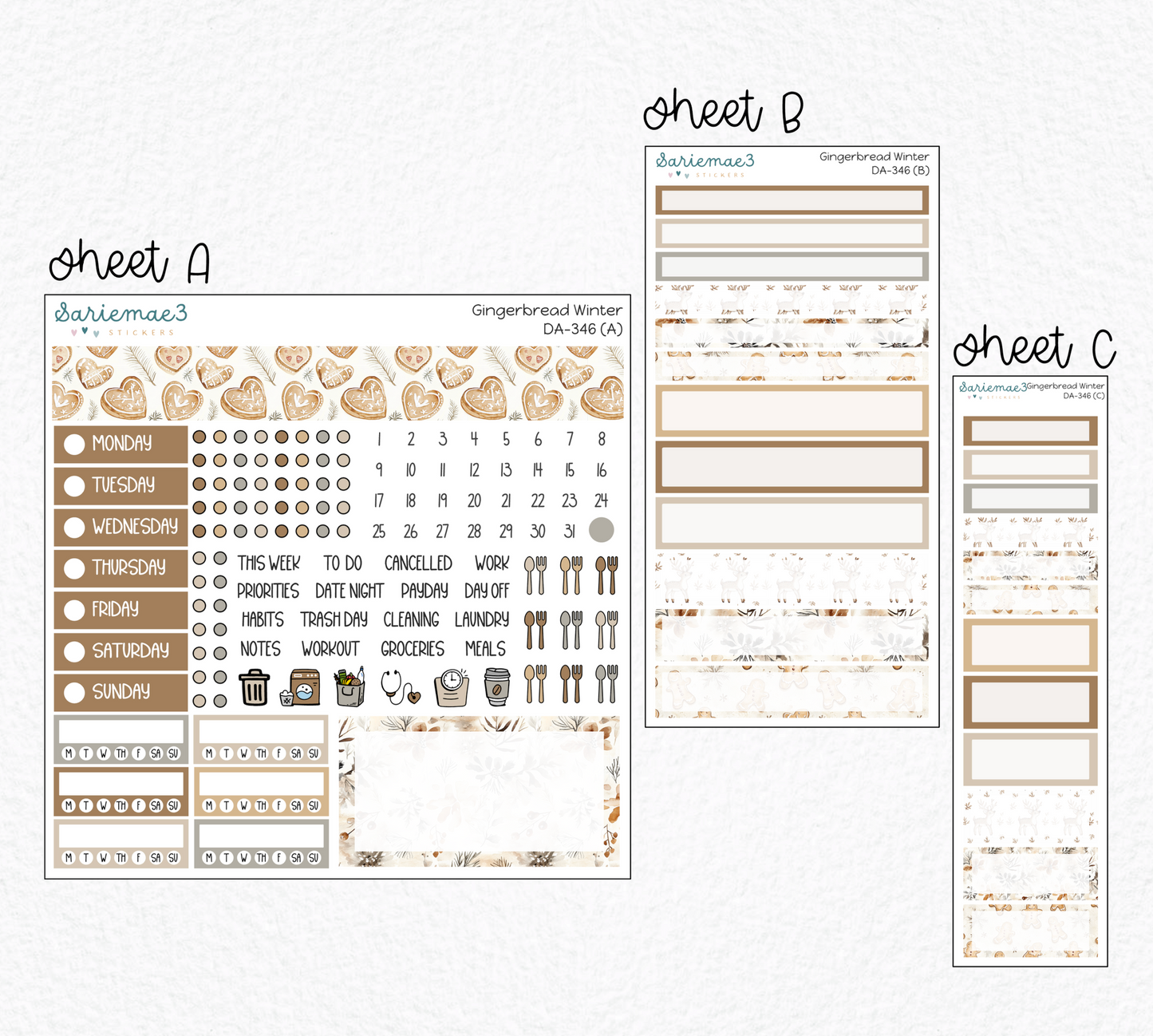 Dashboard Layout Kit, Gingerbread Winter, DA-346