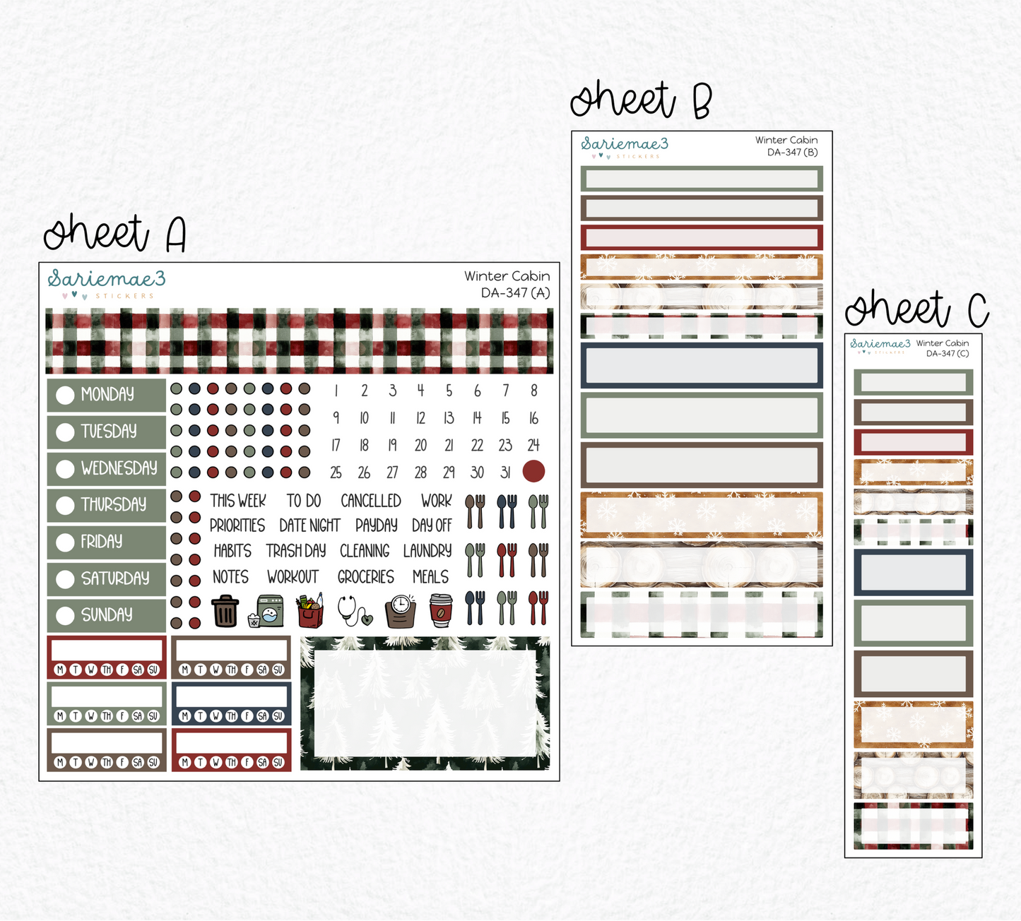 Dashboard Layout Kit, Winter Cabin, DA-347