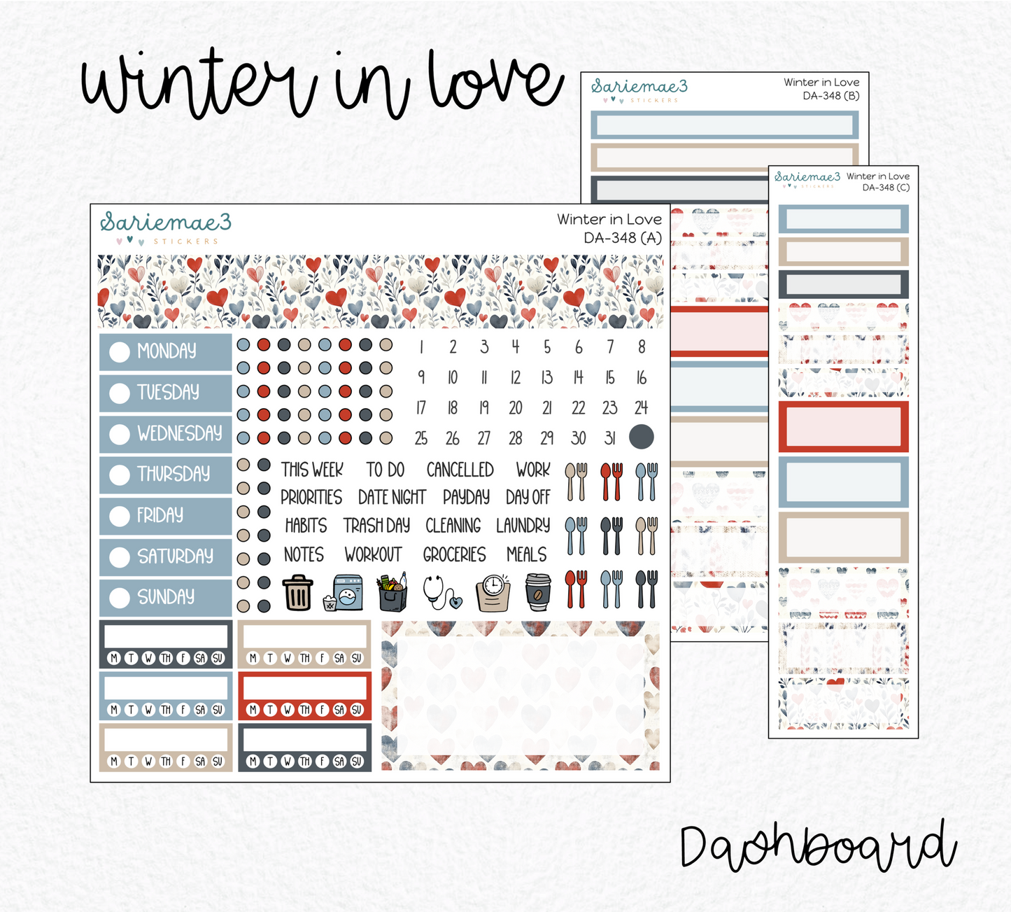 Dashboard Layout Kit, Winter in Love, DA-348