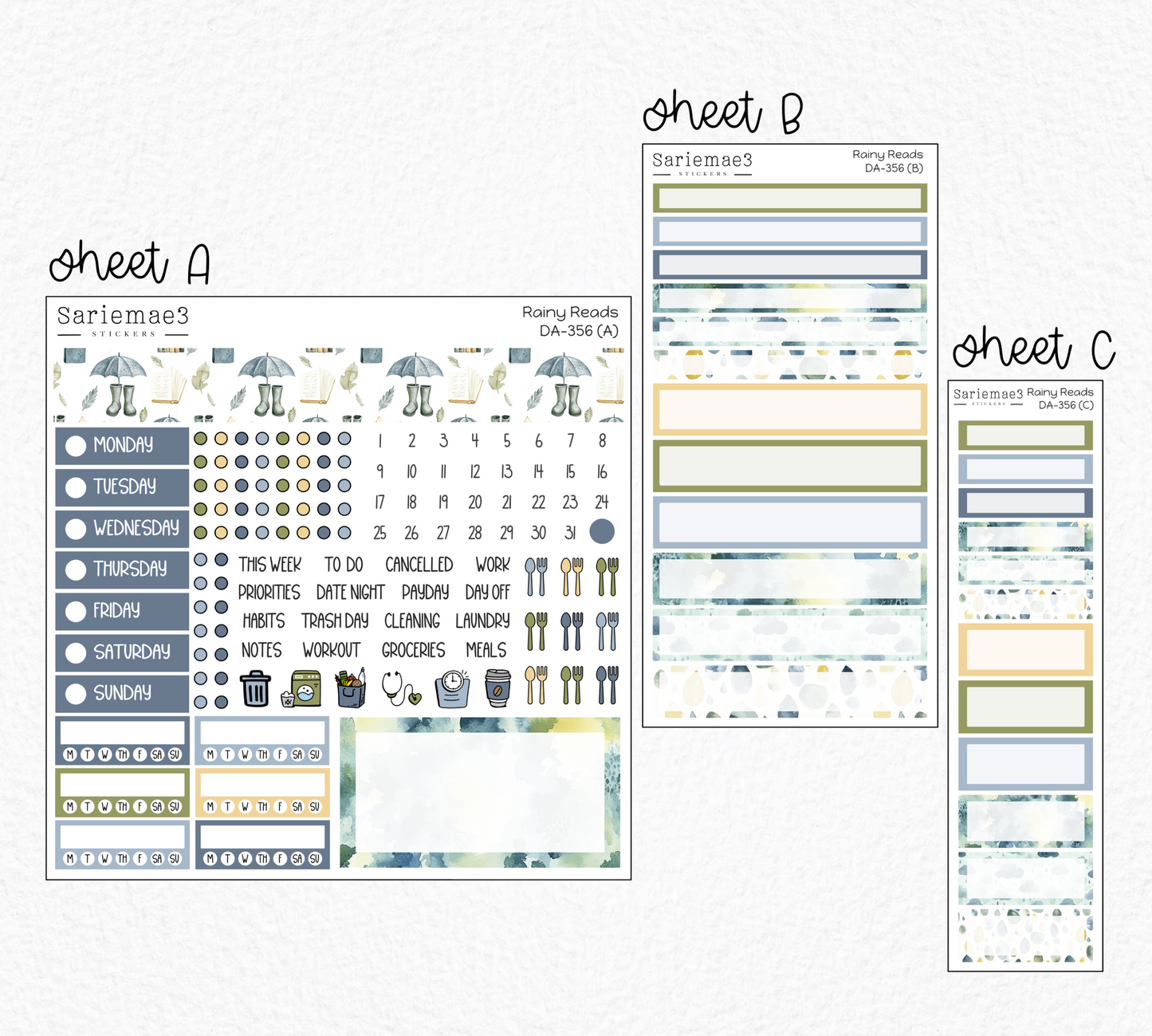 Dashboard Layout Kit, Rainy Reads, DA-356