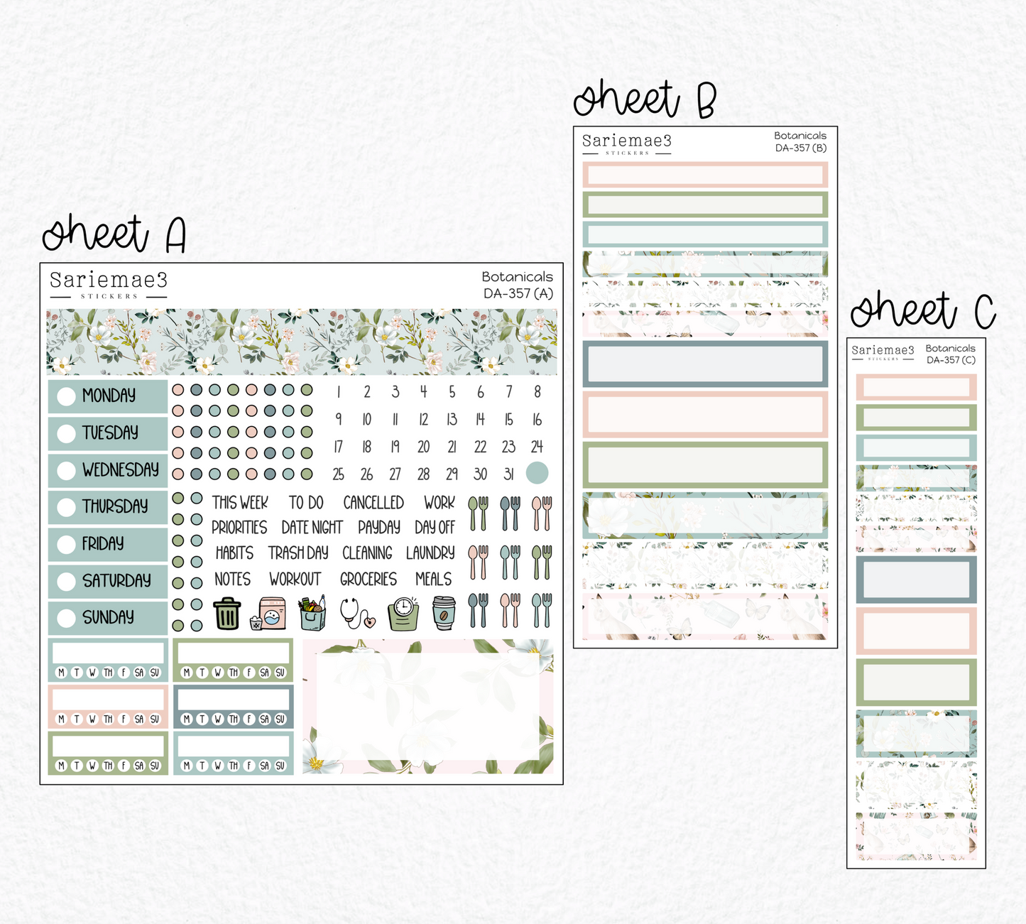 Dashboard Layout Kit, Botanicals, DA-357