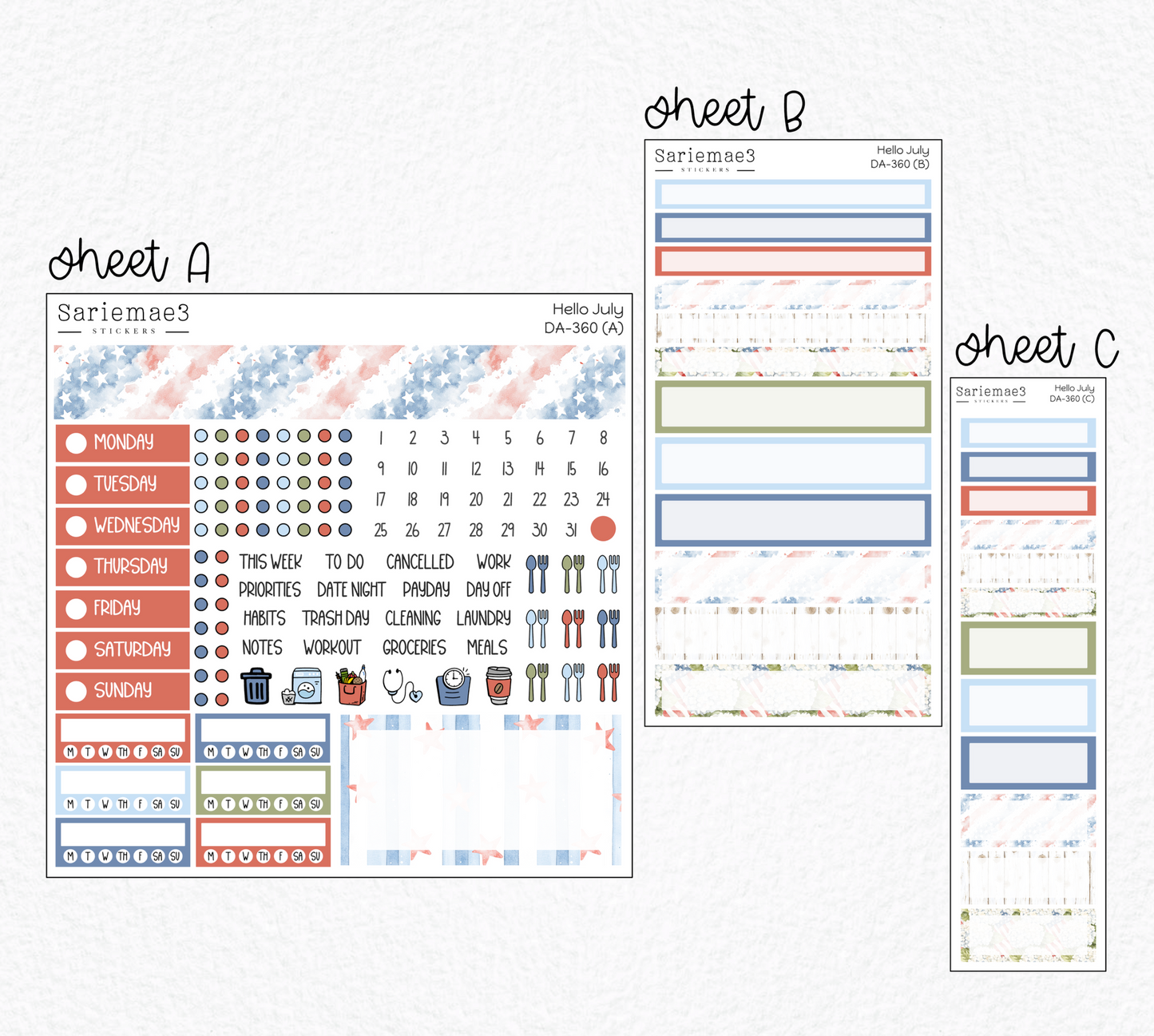 Dashboard Layout Kit, Hello July, DA-360