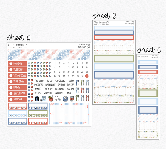 Dashboard Layout Kit, Hello July, DA-360