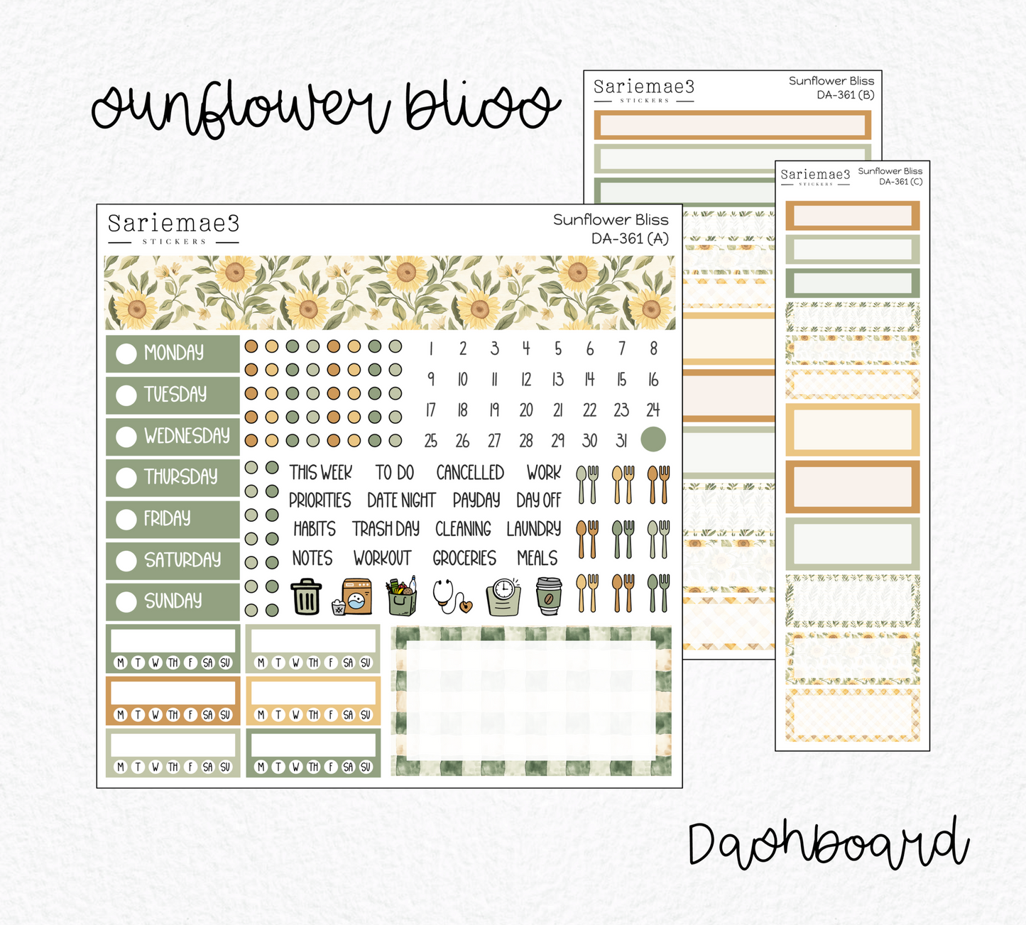 Dashboard Layout Kit, Sunflower Bliss, DA-361