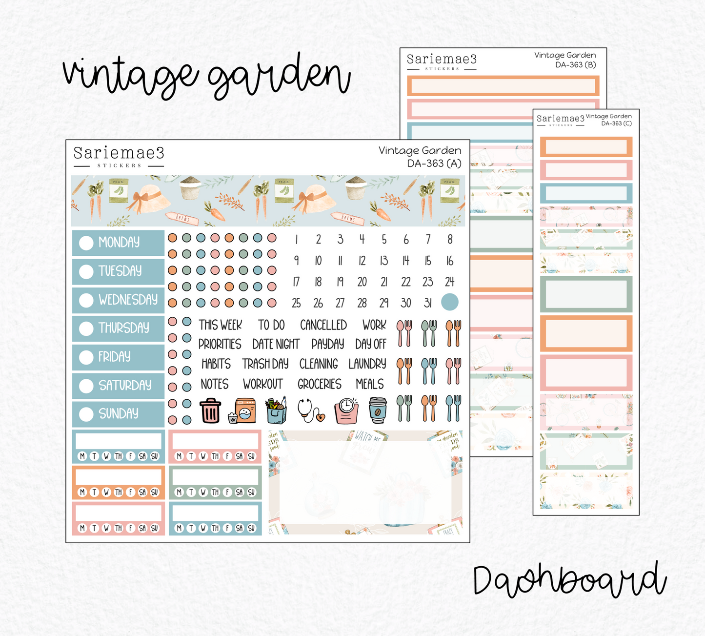 Dashboard Layout Kit, Vintage Garden, DA-363