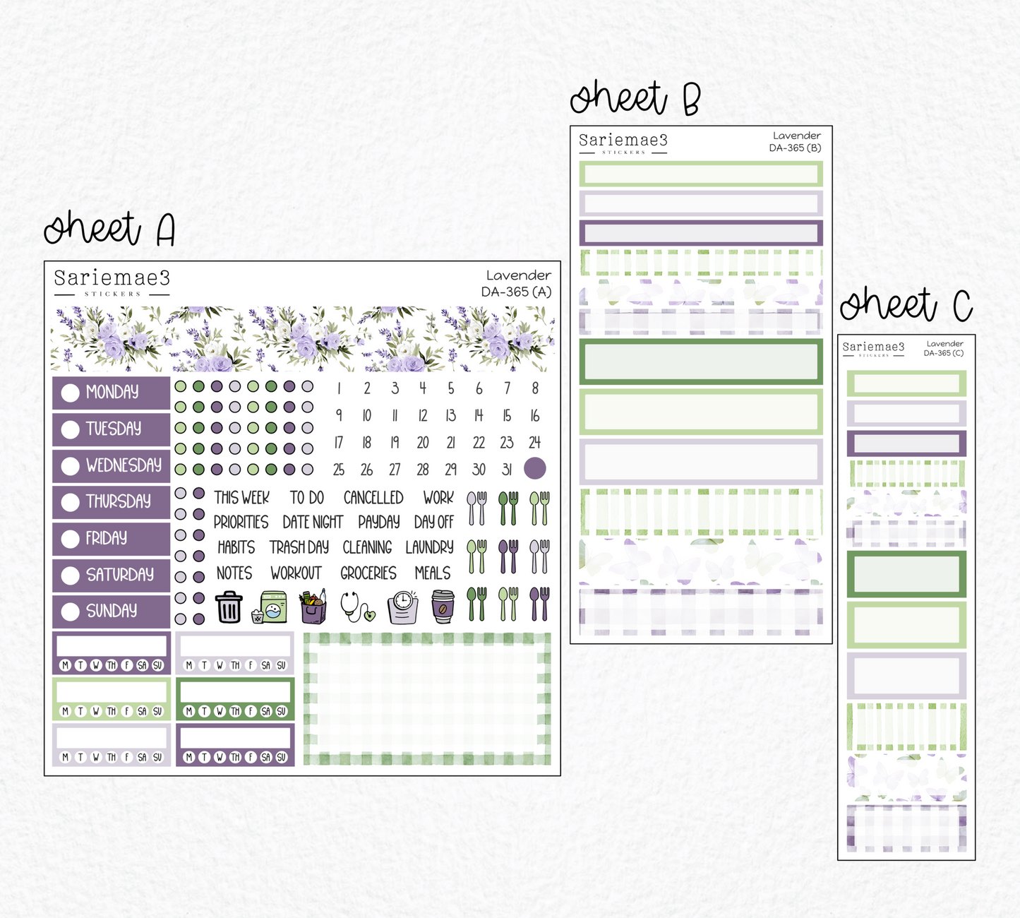 Dashboard Layout Kit, Lavender, DA-365