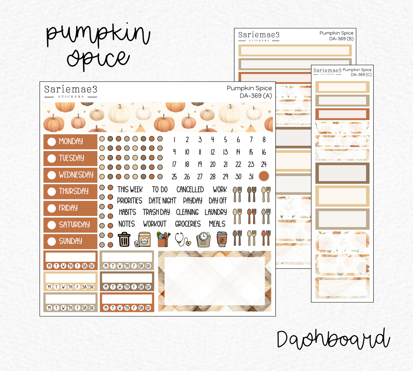 Dashboard Layout Kit, Pumpkin Spice, DA-369