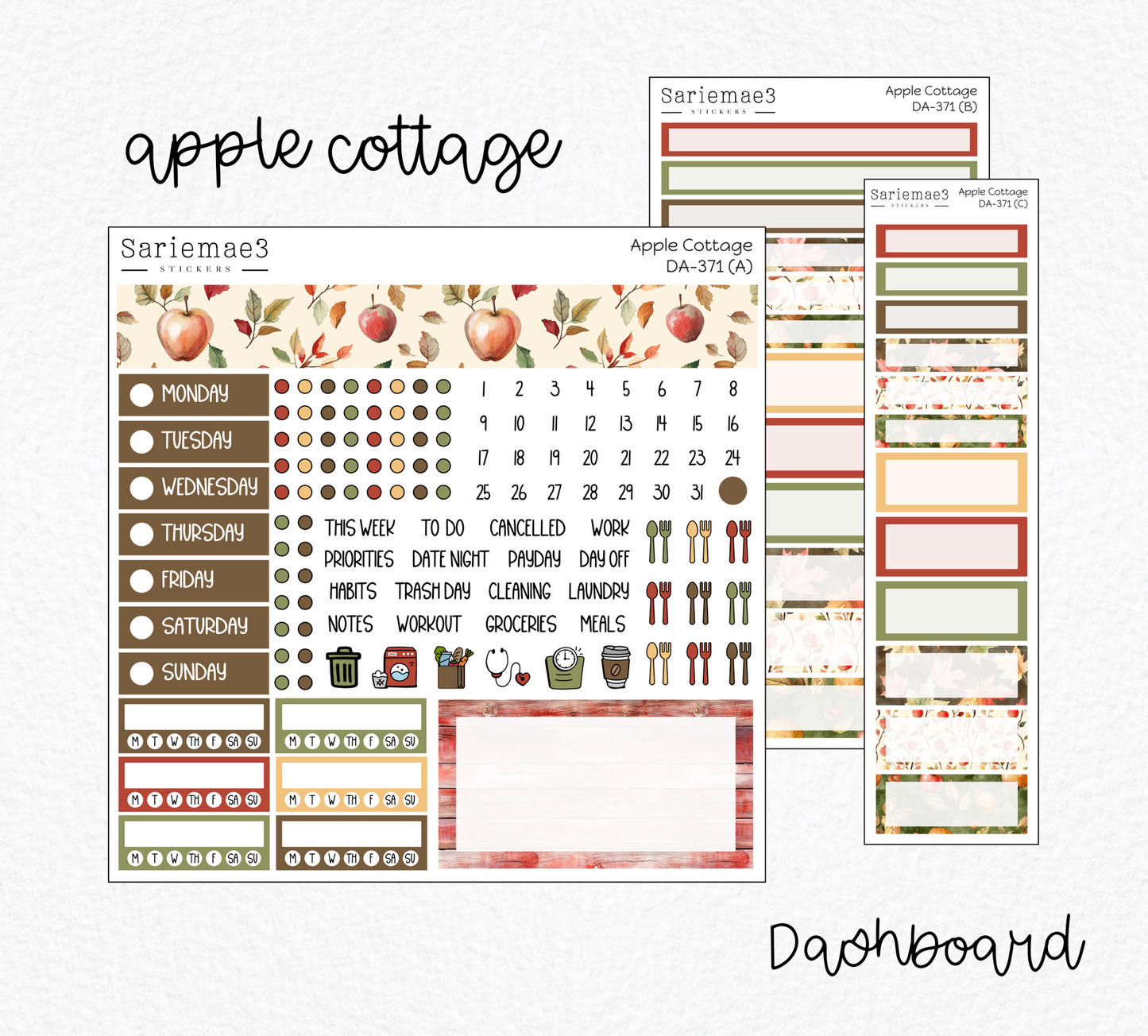 Dashboard Layout Kit, Apple Cottage, DA-371