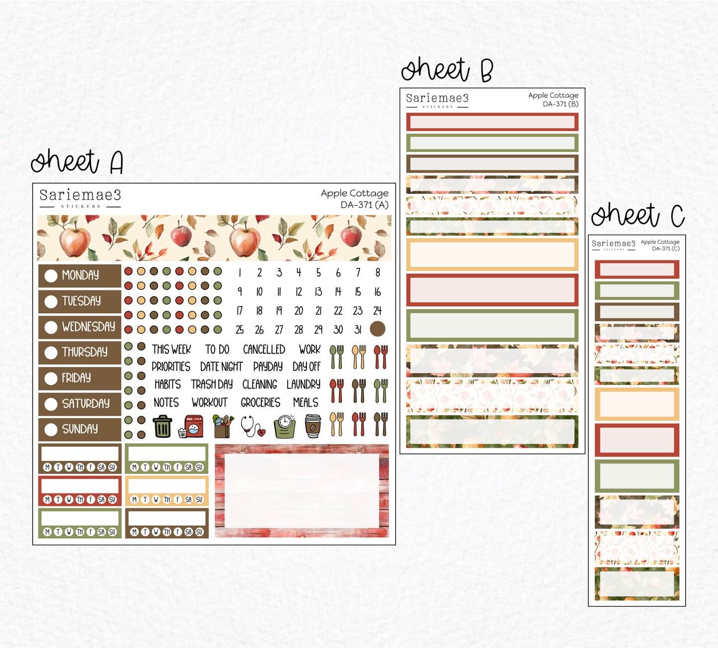 Dashboard Layout Kit, Apple Cottage, DA-371