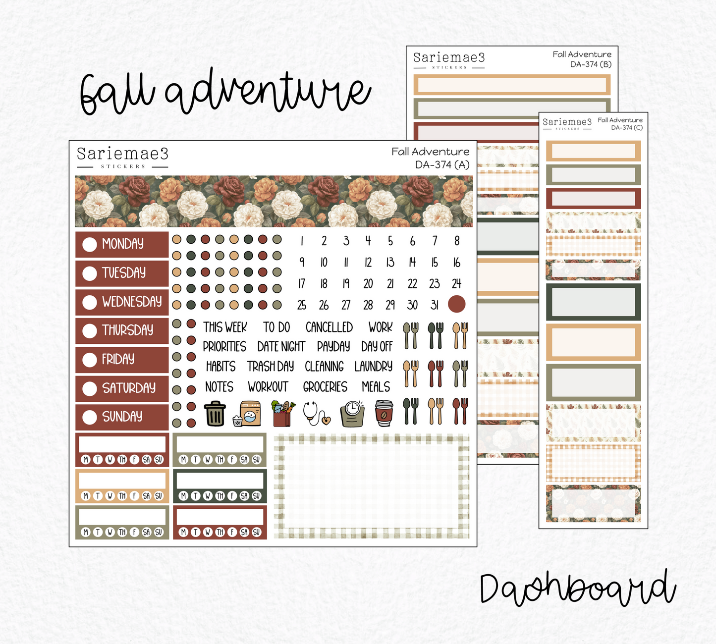 Dashboard Layout Kit, Fall Adventure, DA-374