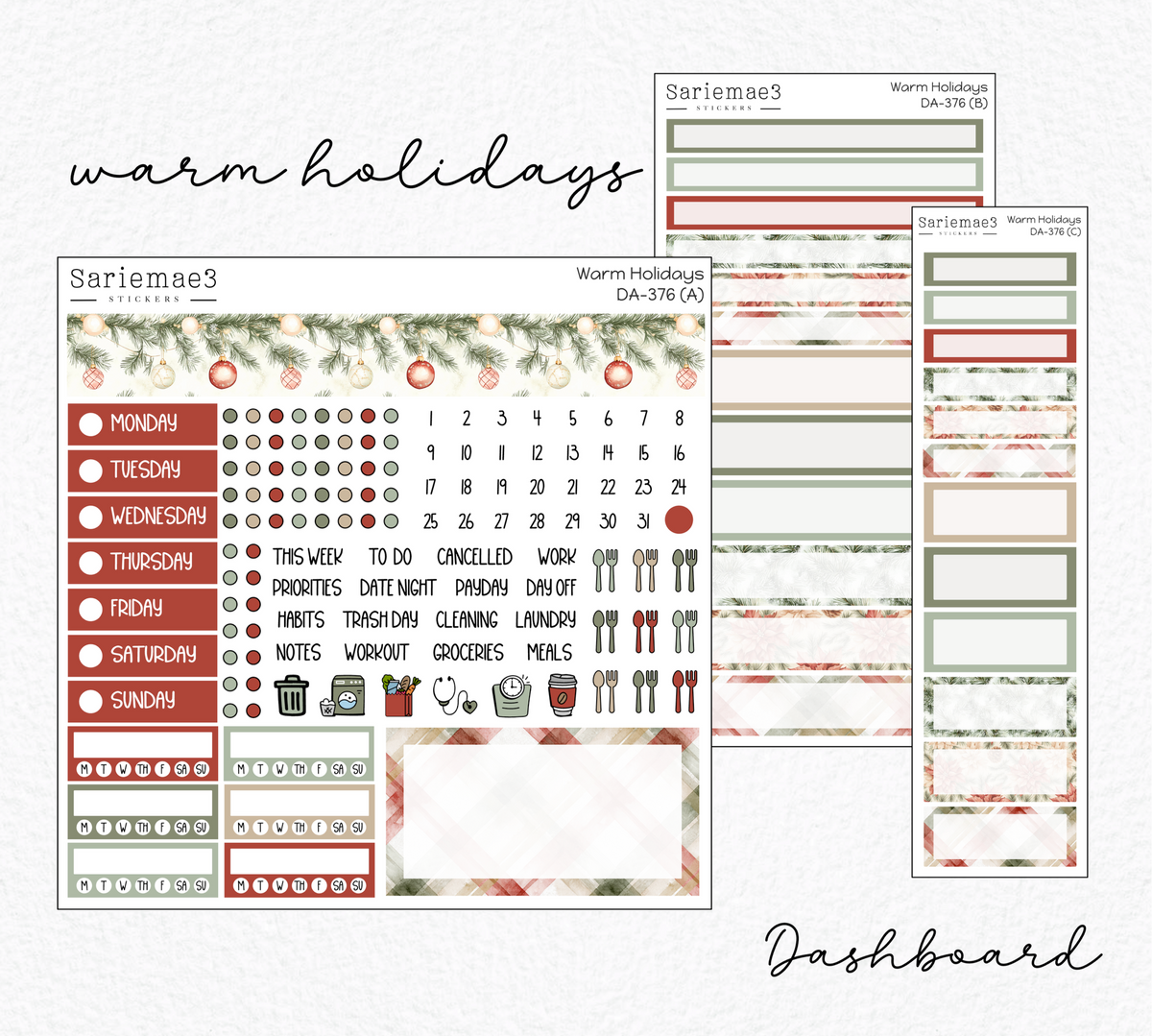 Dashboard Layout Kit, Warm Holidays, DA-376