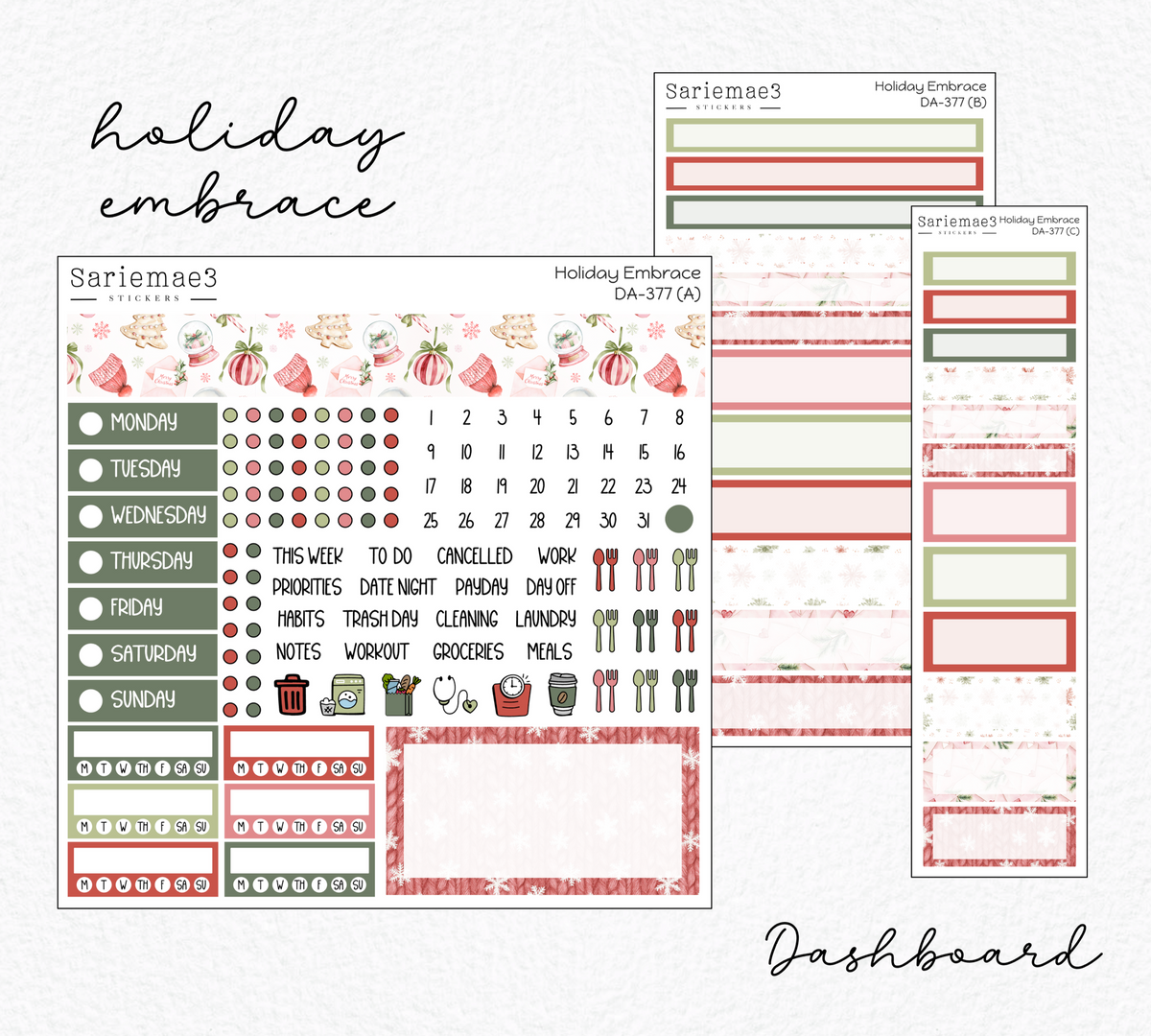 Dashboard Layout Kit, Holiday Embrace, DA-377