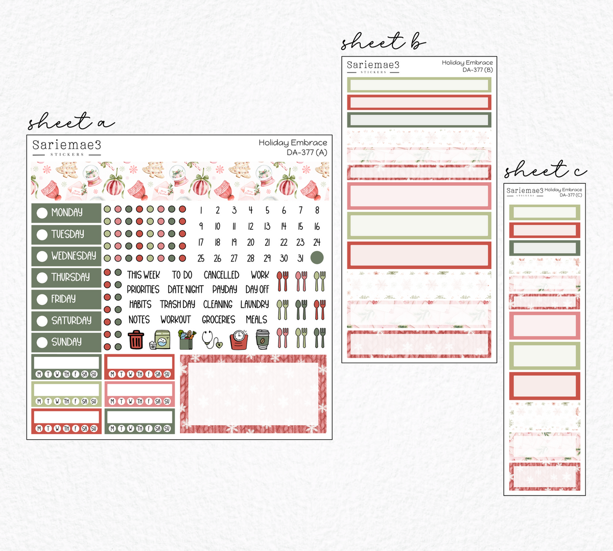 Dashboard Layout Kit, Holiday Embrace, DA-377