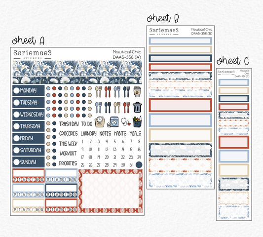 Dashboard Layout Kit (A5), Nautical Chic, DAA5-358