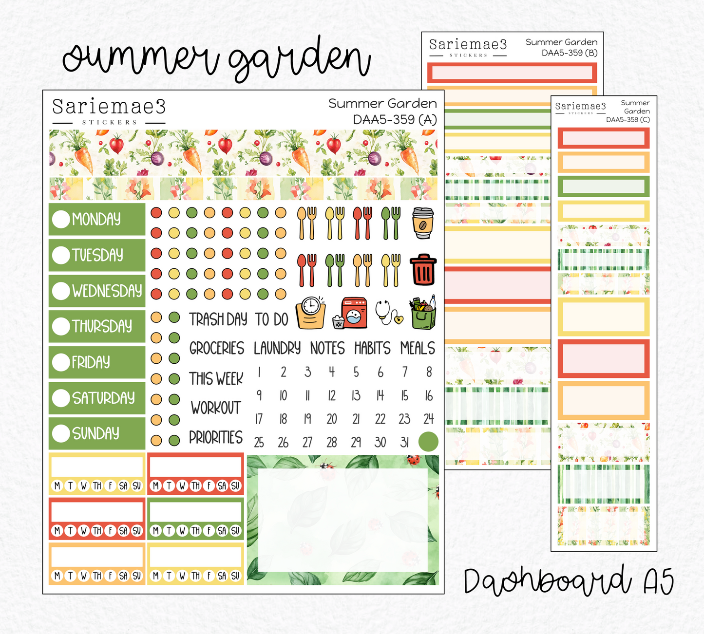 Dashboard Layout Kit (A5), Summer Garden, DAA5-359