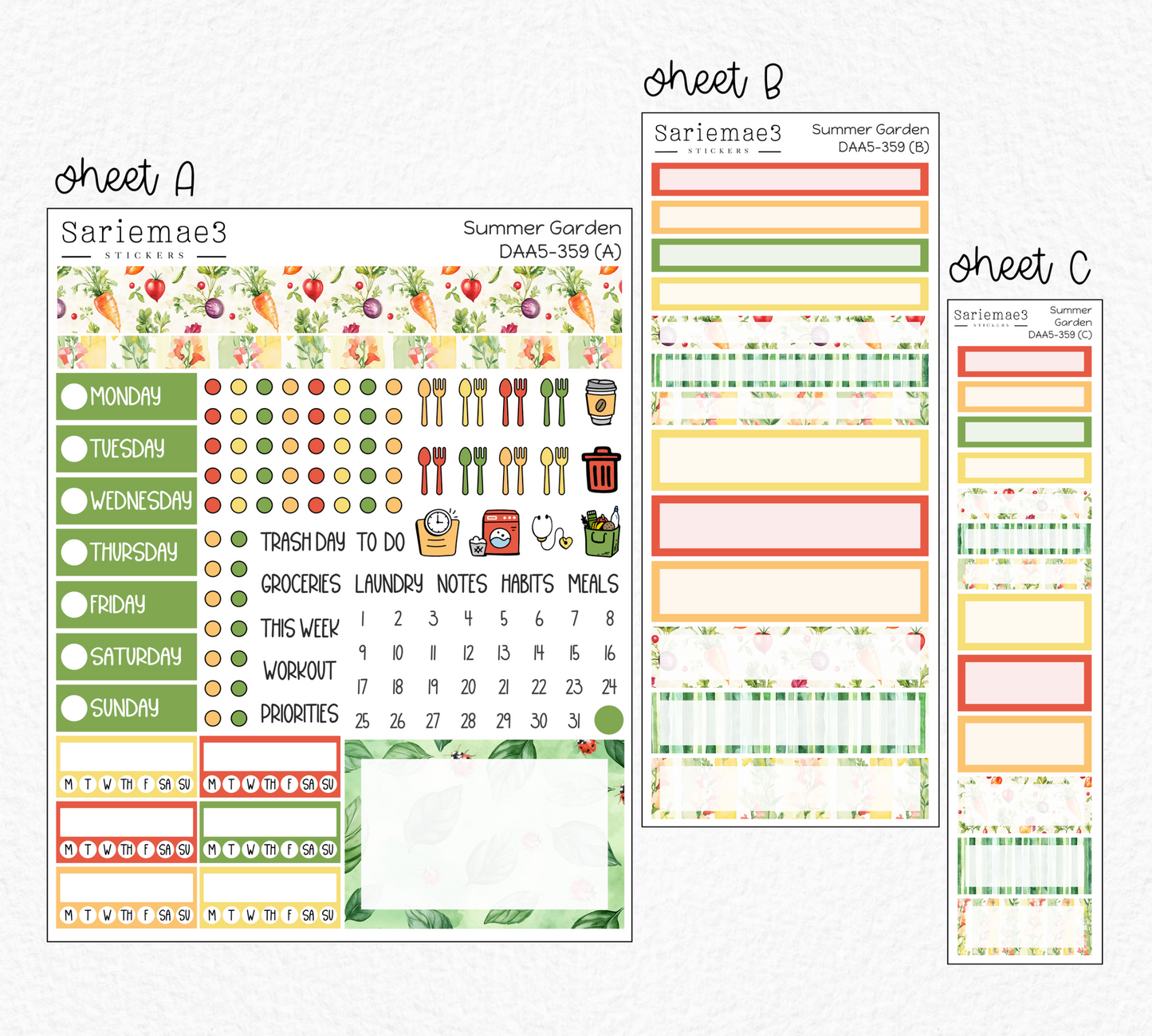Dashboard Layout Kit (A5), Summer Garden, DAA5-359