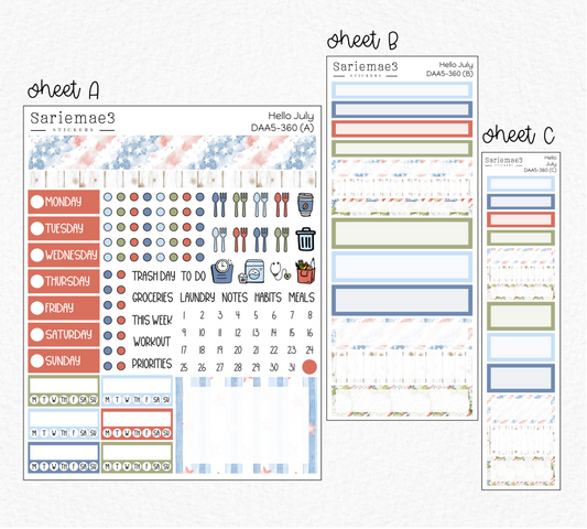 Dashboard Layout Kit (A5), Hello July, DAA5-360