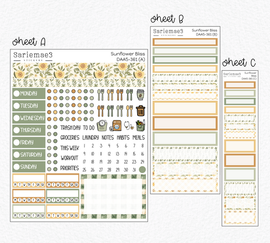 Dashboard Layout Kit (A5), Sunflower Bliss, DAA5-361