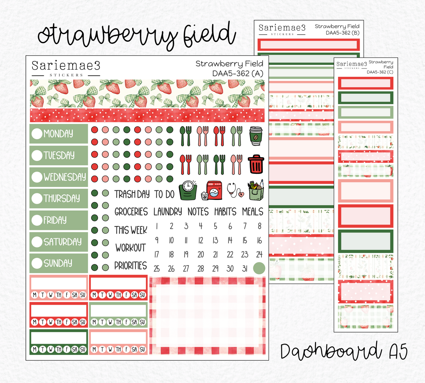 Dashboard Layout Kit (A5), Strawberry Field, DAA5-362