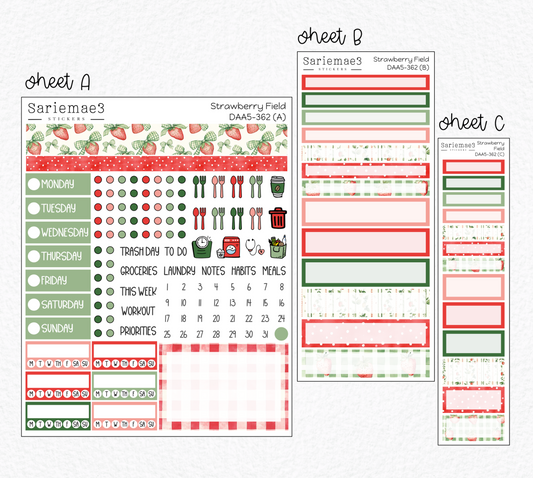 Dashboard Layout Kit (A5), Strawberry Field, DAA5-362