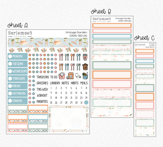 Dashboard Layout Kit (A5), Vintage Garden, DAA5-363