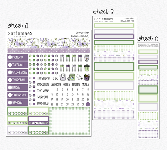 Dashboard Layout Kit (A5), Lavender, DAA5-365
