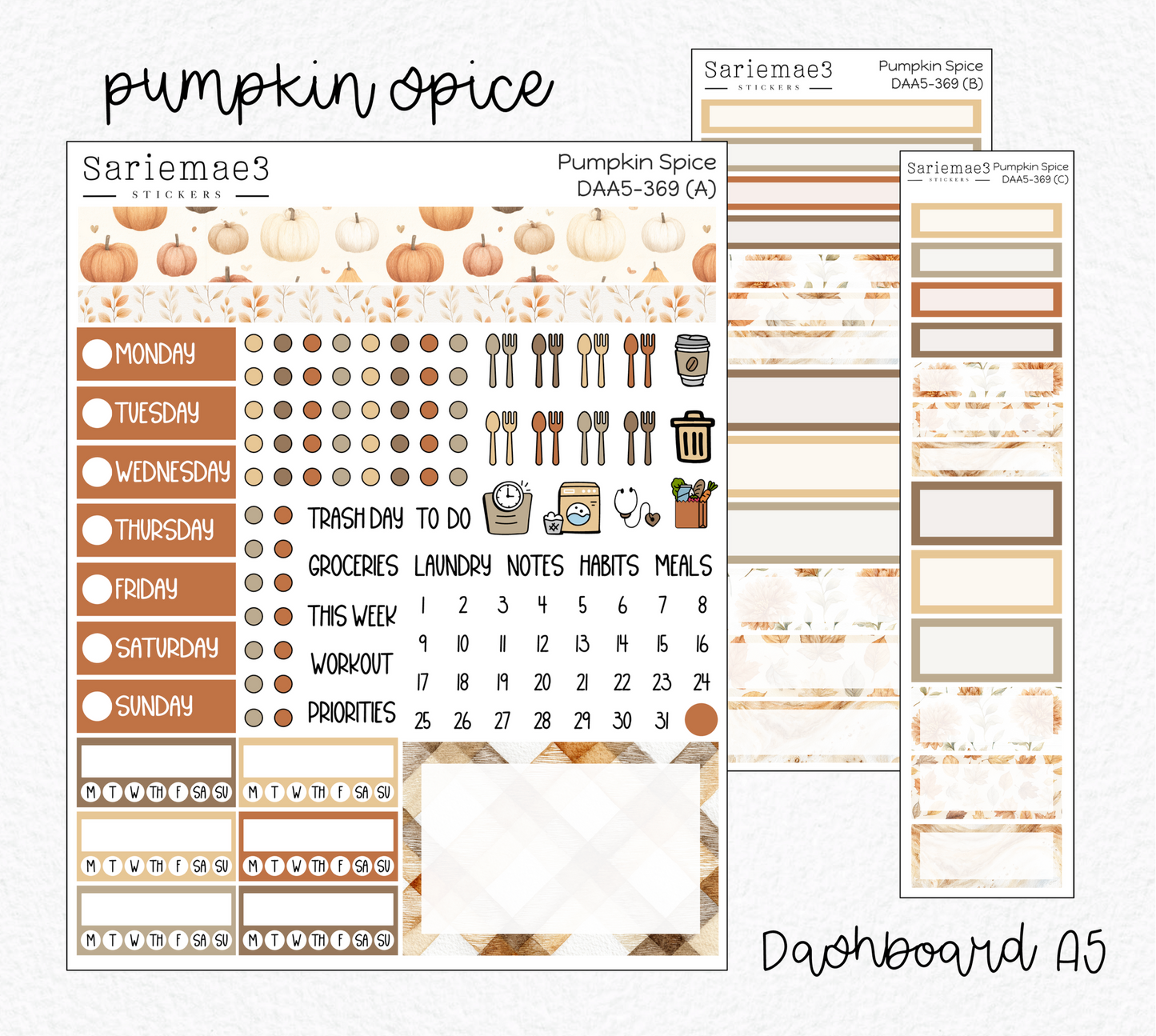 Dashboard Layout Kit (A5), Pumpkin Spice, DAA5-369