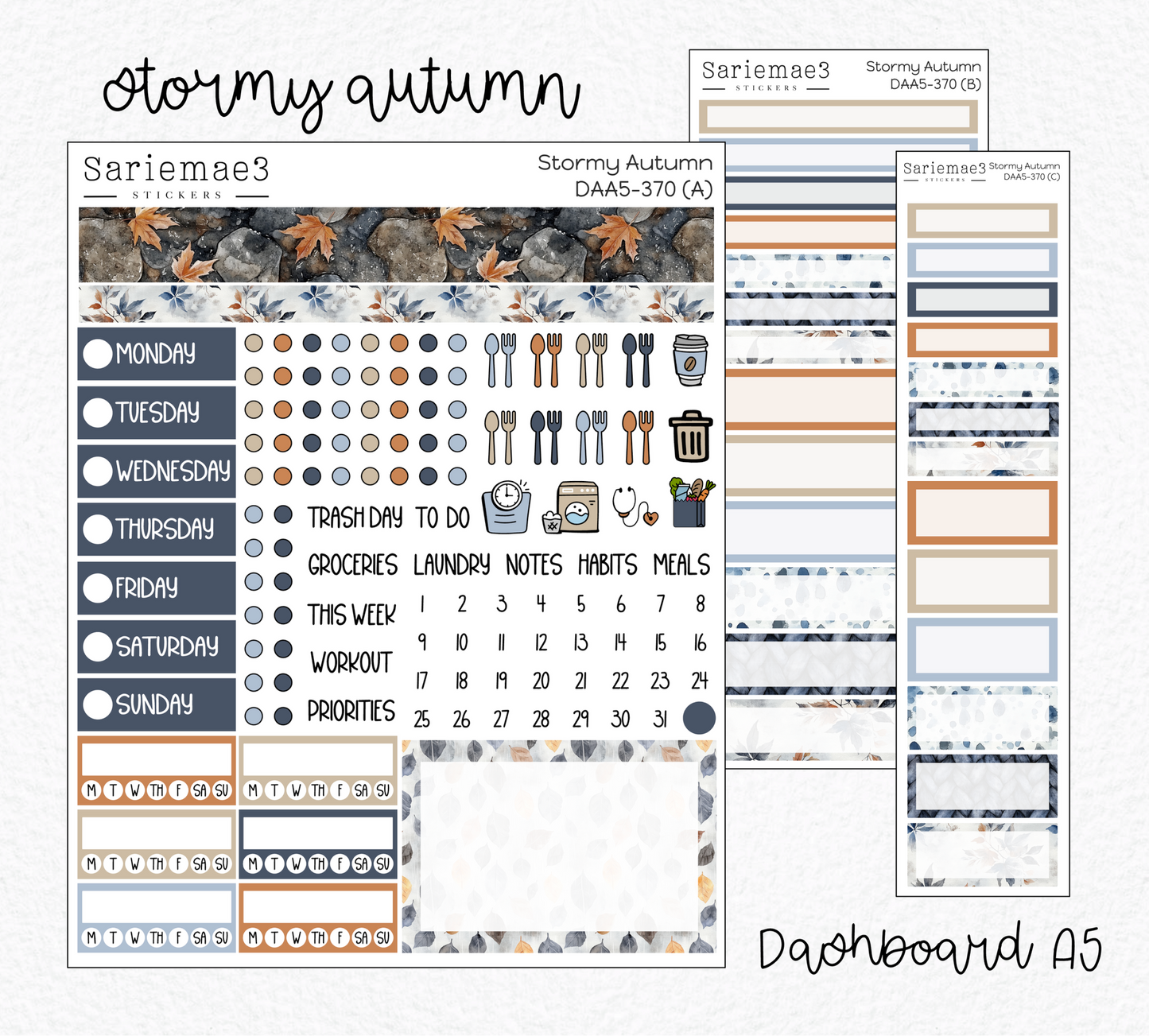 Dashboard Layout Kit (A5), Stormy Autumn, DAA5-370