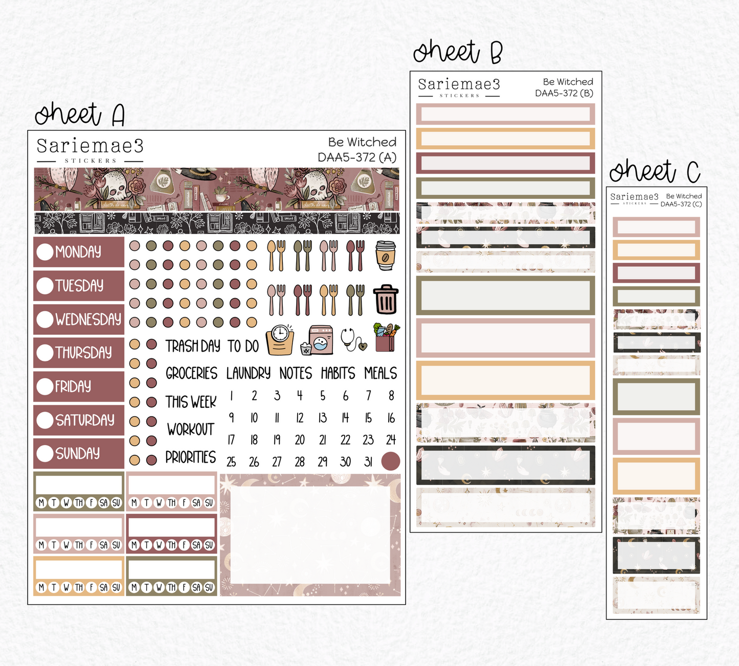 Dashboard Layout Kit (A5), Be Witched, DAA5-372