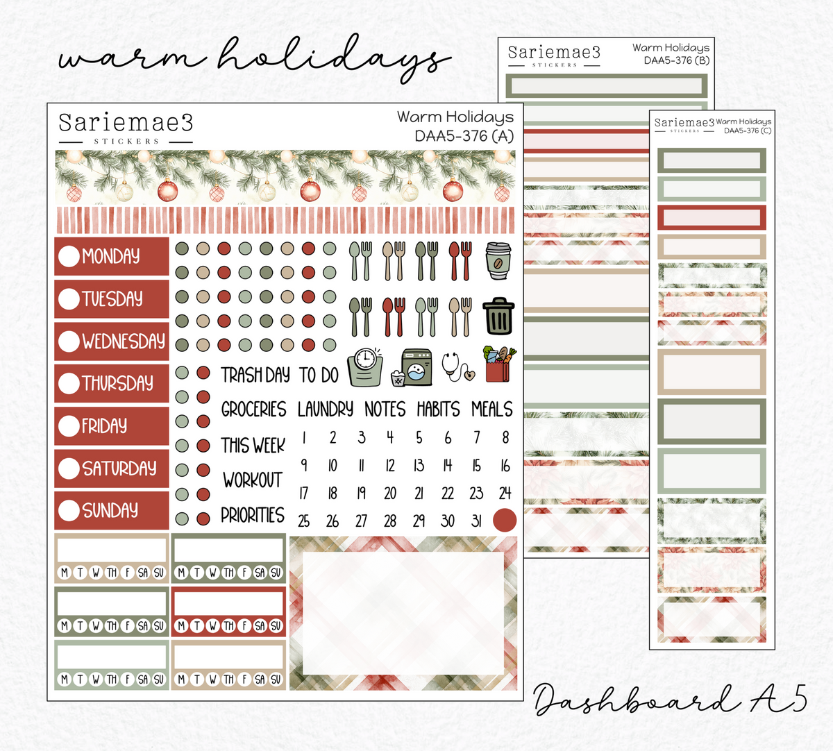 Dashboard Layout Kit (A5), Warm Holidays, DAA5-376