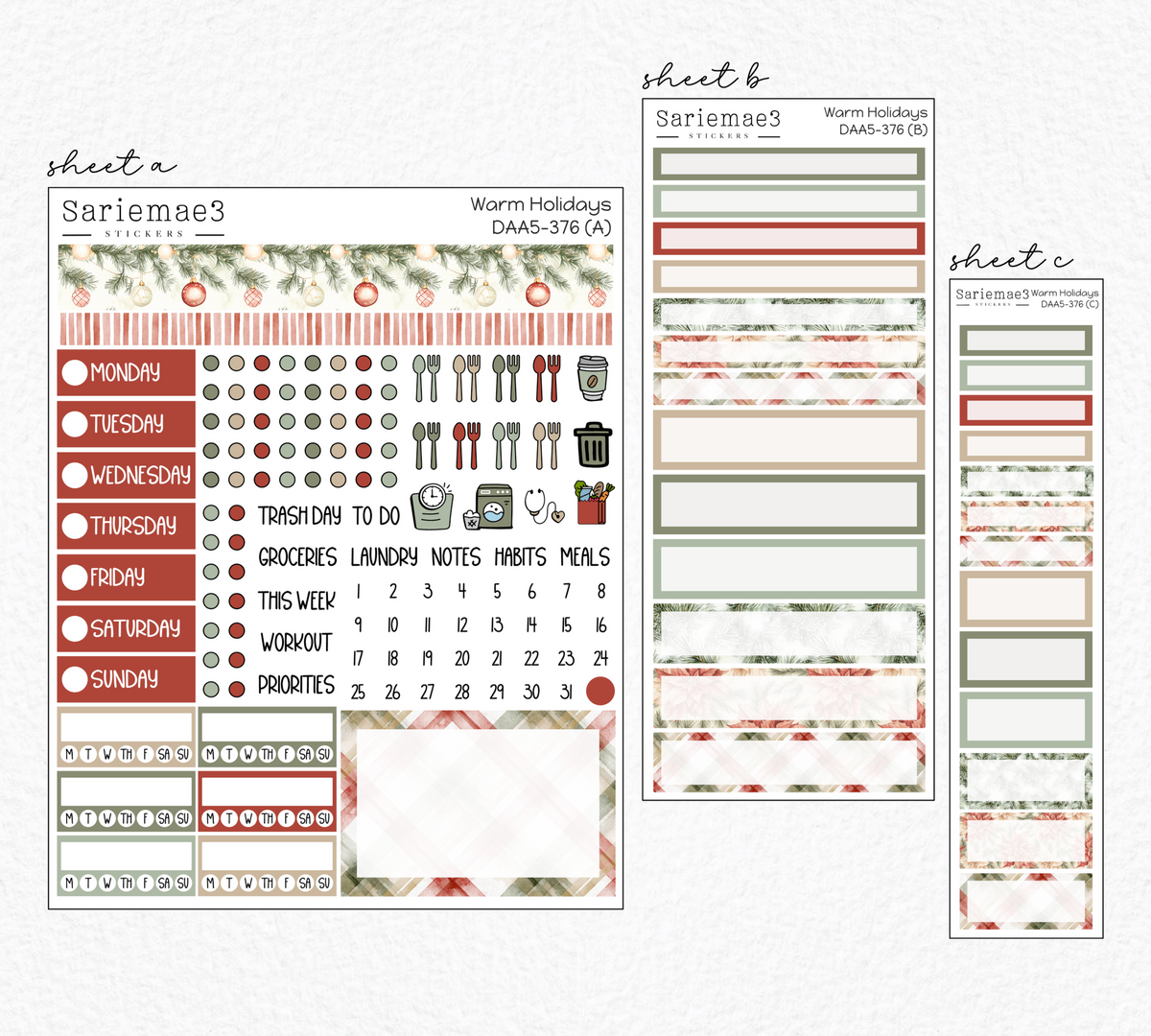 Dashboard Layout Kit (A5), Warm Holidays, DAA5-376
