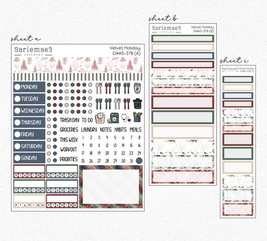 Dashboard Layout Kit (A5), Velvet Holiday, DAA5-378
