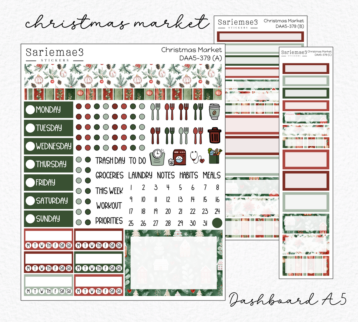 Dashboard Layout Kit (A5), Christmas Market, DAA5-379