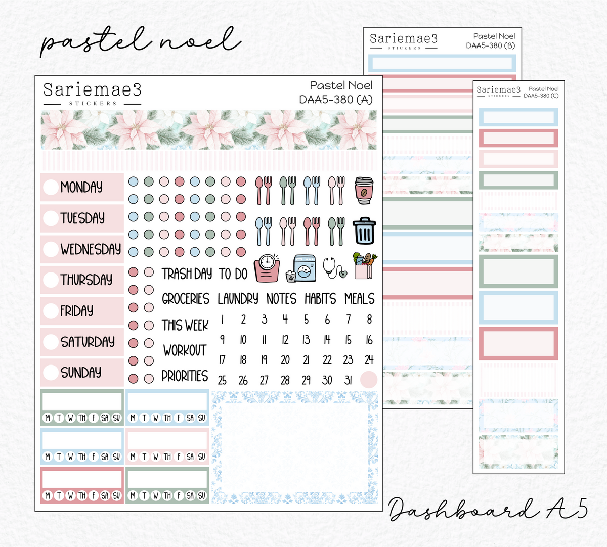 Dashboard Layout Kit (A5), Pastel Noel, DAA5-380