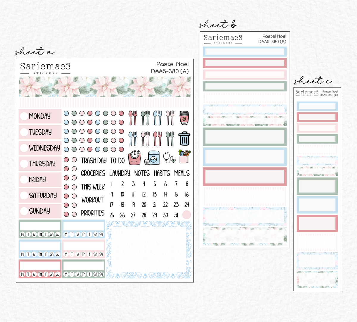 Dashboard Layout Kit (A5), Pastel Noel, DAA5-380