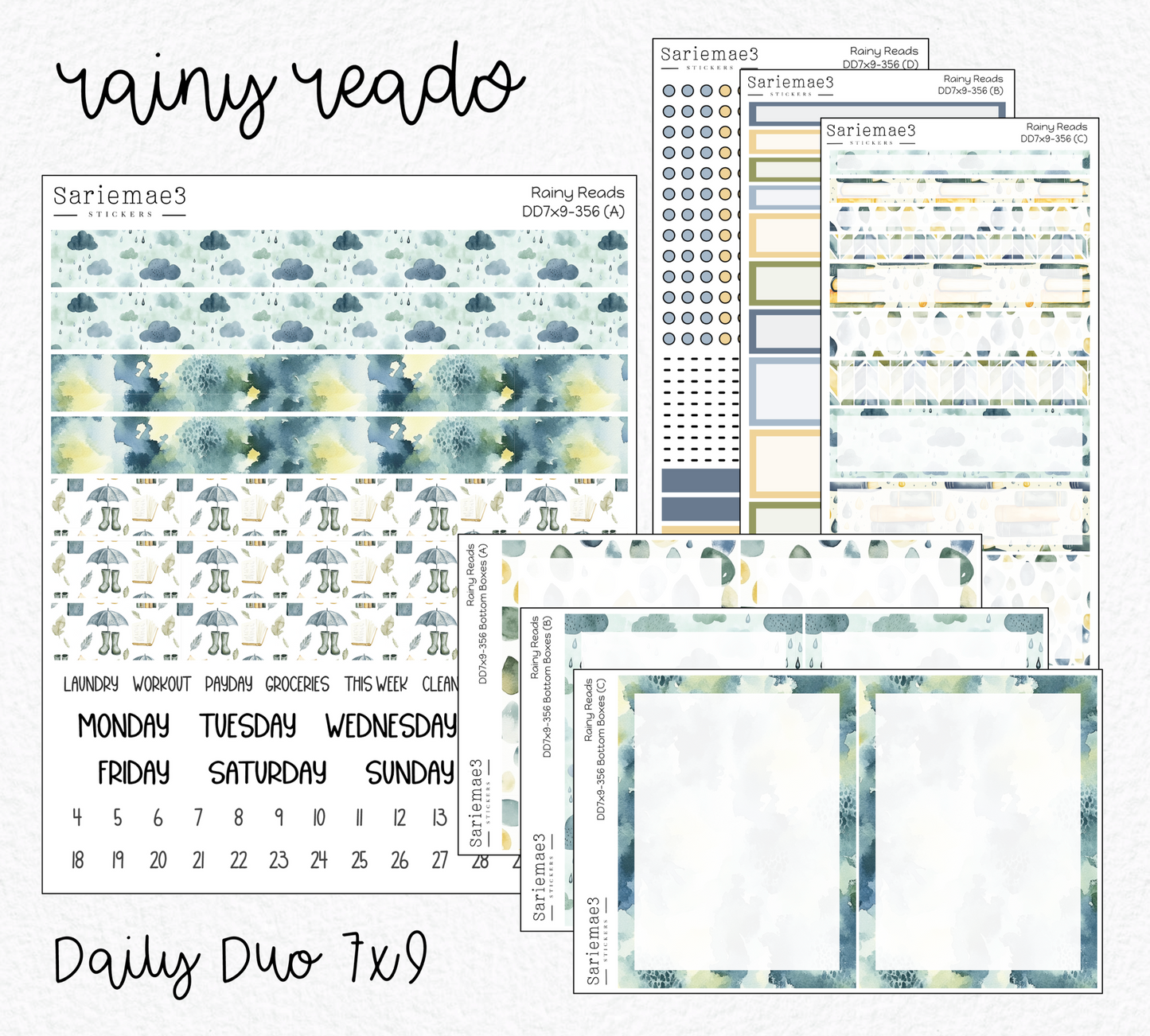 Daily Duo Kit (7x9), Rainy Reads, DD-356