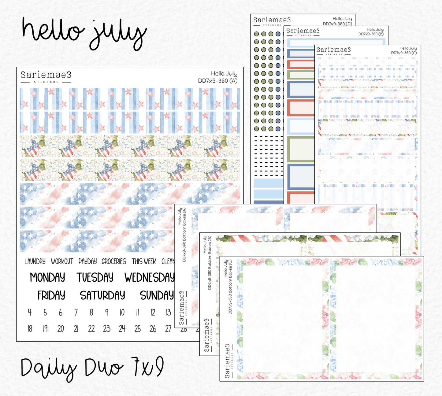 Daily Duo Kit (7x9), Hello July, DD-360