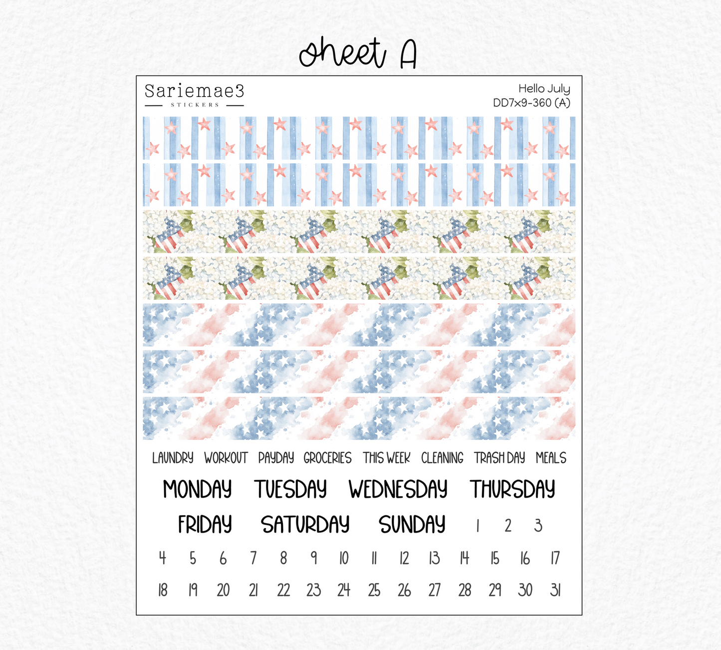 Daily Duo Kit (7x9), Hello July, DD-360