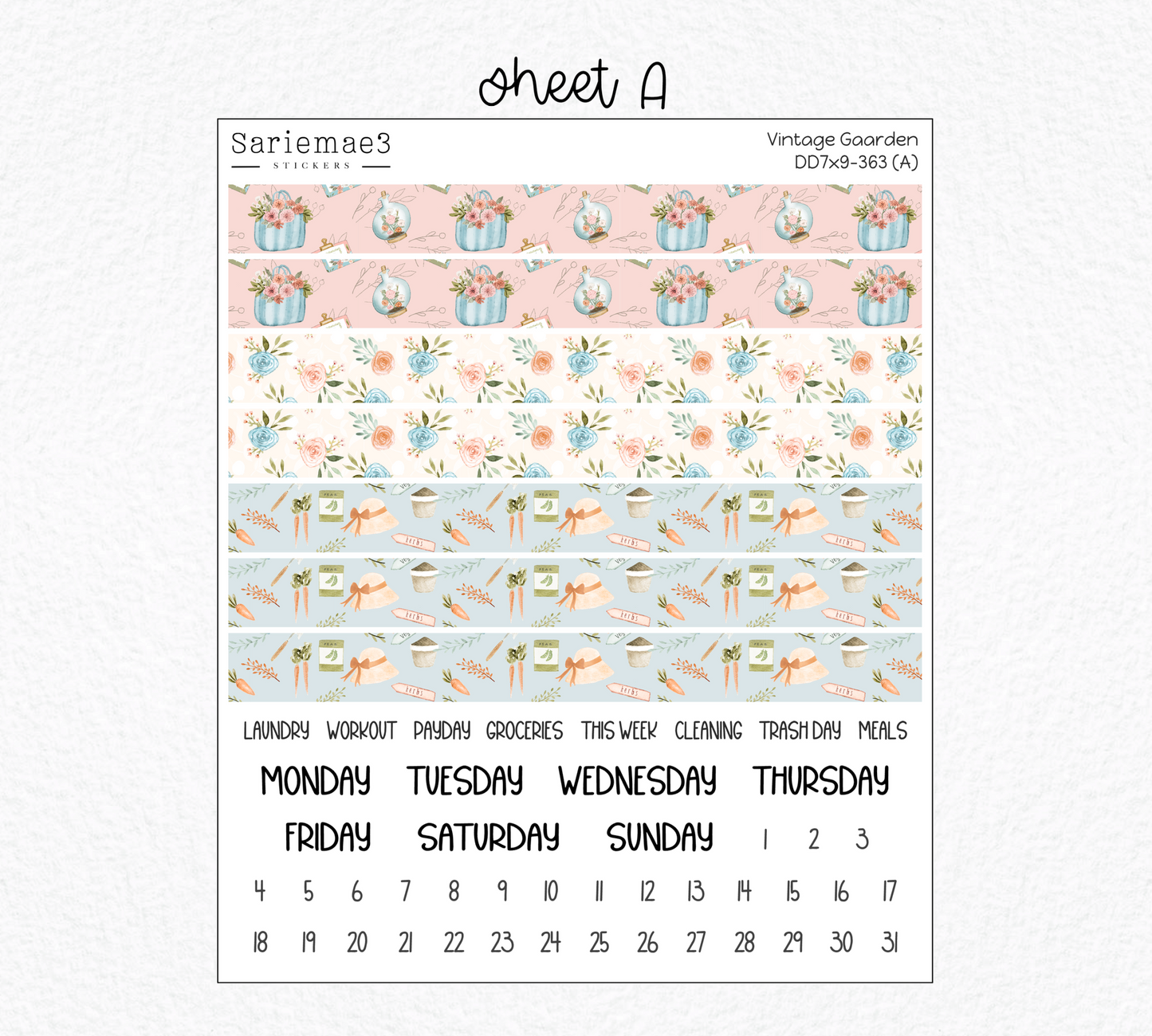 Daily Duo Kit (7x9), Vintage Garden, DD-363