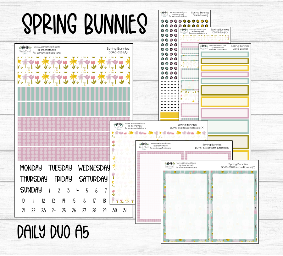 Daily Duo Kit (A5), Spring Bunnies, DDA5-318