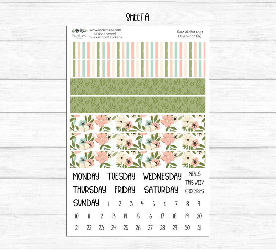 Daily Duo Kit (A5), Secret Garden, DDA5-333